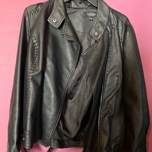 A black pleather jacket
